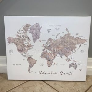 NEW 20"x16" Gallery-Wrap Canvas Travel Map